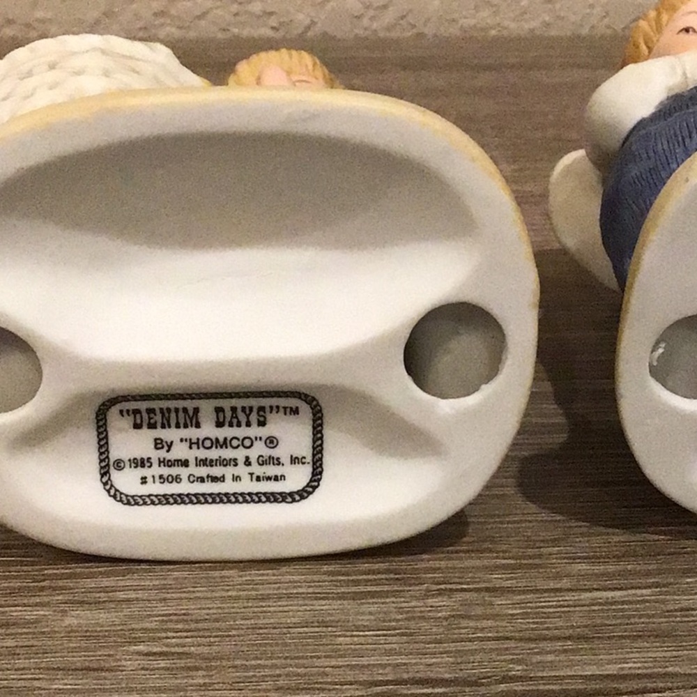 Pair of Vintage 1985 Homco Denim Days Figurines #1506 Praying - Picture 6 of 8